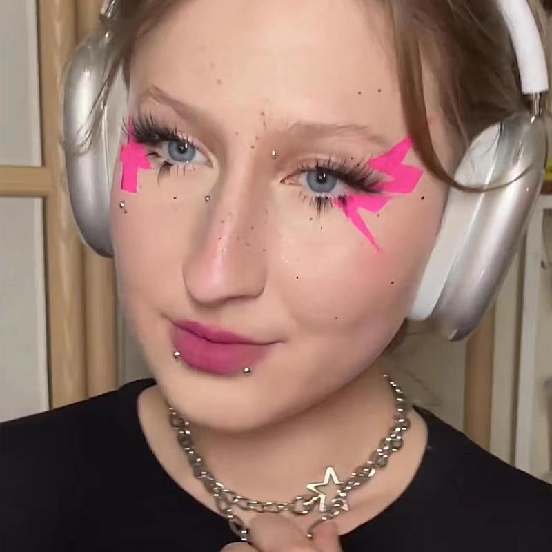 Face Gems Lip Stud Fake Lip Piercing Fake Nose Stud Eyebrow Stud Non Piercing Silver Belly Button Sticker Face Sticker Fake Nose Ring Cool Punk Y2K Makeup for Women Men