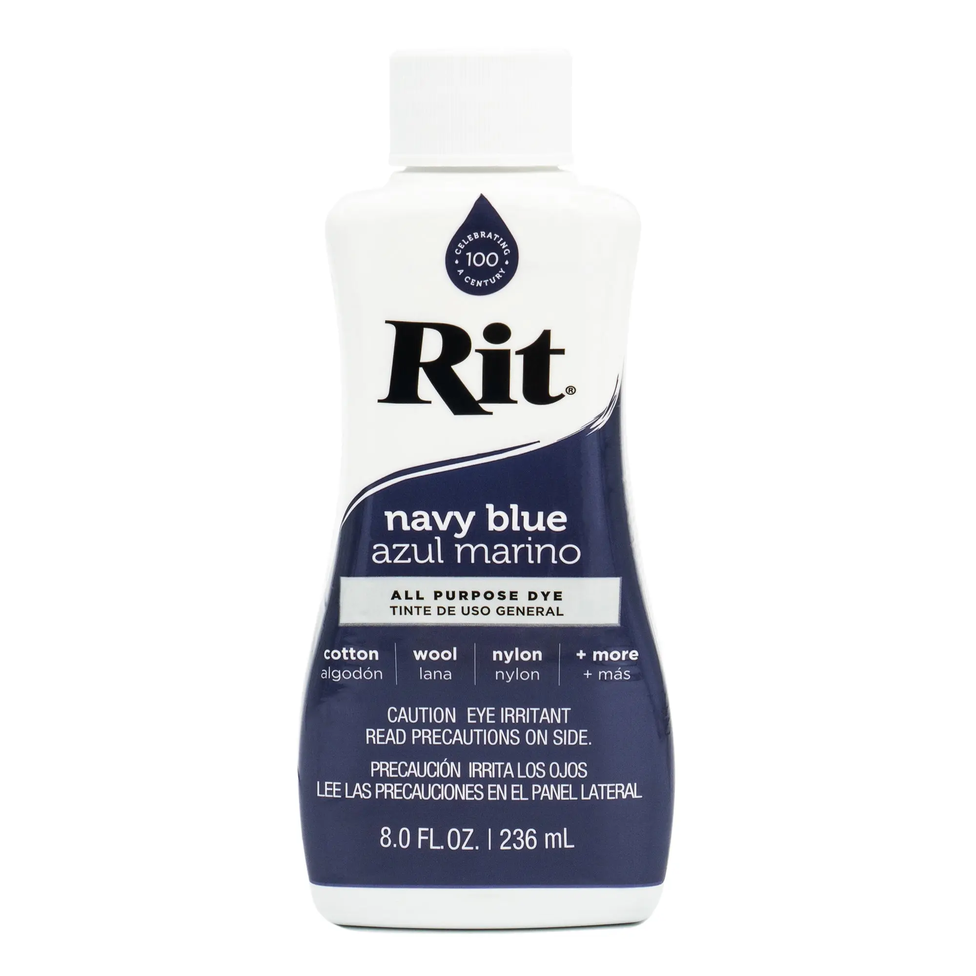 Rit Navy Blue All-Purpose Dye - Classic Colorful Fabric Dye for Cotton Wool Nylon & More - 8.0 Fl Oz Bottle