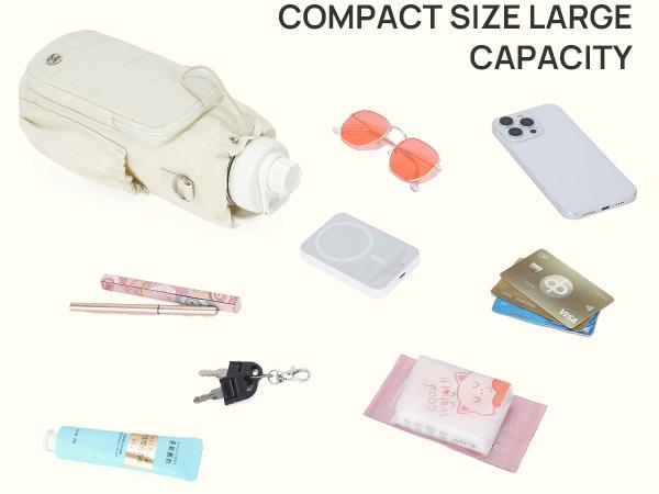 Telena  Outdoor Essentials RFID Water Bottle Holder with Strap 40 oz Crossbody Water Bottle Bags for Women Men Walking, Running