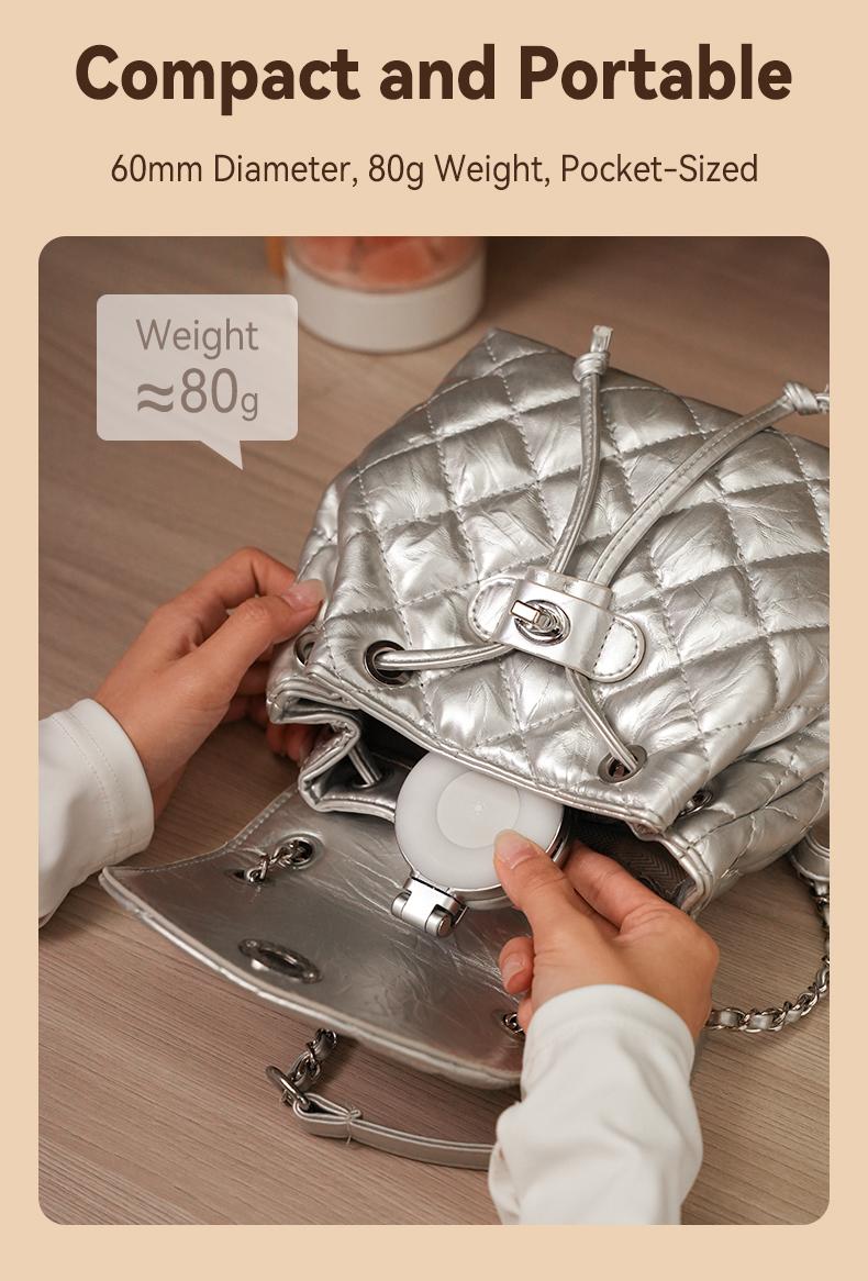 【TikTokShopStockUp】TELESIN 3-in-1 Magnetic Mirror Selfie Light –360° LED Ring Light with MagSafe, Mirror and Phone Stand, Portable Rechargeable Fill Light, 3 Color Temperatures for Makeup, Live Streaming, Video Calls, Gift, Compatible with iPhone 17