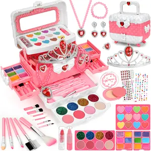 Children's Washable Makeup Set, Realistic Makeup Set, Girls' Jewelry Toys, Dress-Up Jewelry Set, Princess Jewelry Set, perfect as a birthday or Christmas gift for children aged 3 and up.