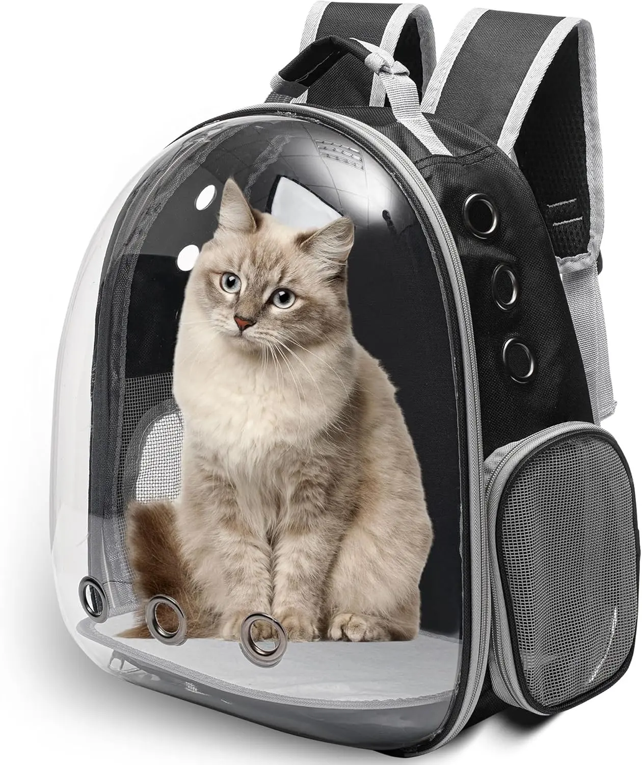 Large Bubble Cat Backpack Carrier – Airline Approved Transparent Pet Backpack for Cats & Small Dogs, Breathable Space Capsule Carrier with Locking Zipper & Adjustable Padded Straps for Travel & Outdoor Adventures