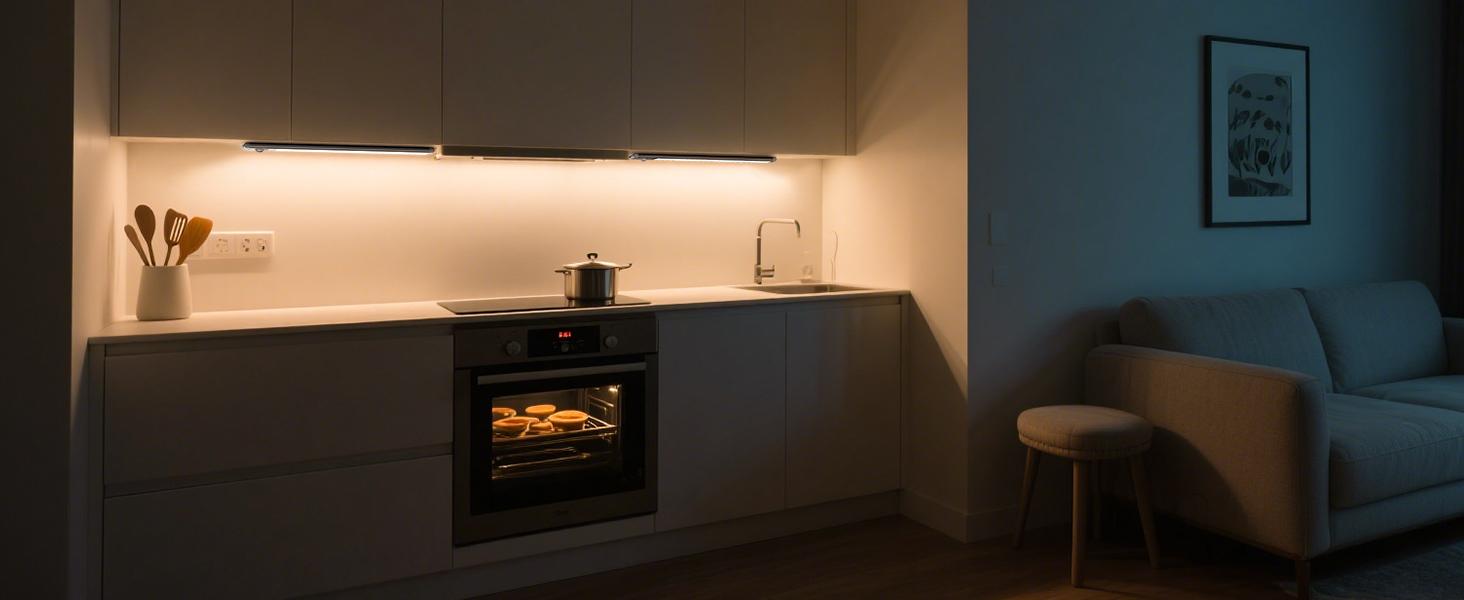 Under Cabinet Lights 5 Pack 2000mAh USB Rechargeable 52LED Magnetic Dimmable for Kitchen Stairs Wardrobe Lighting