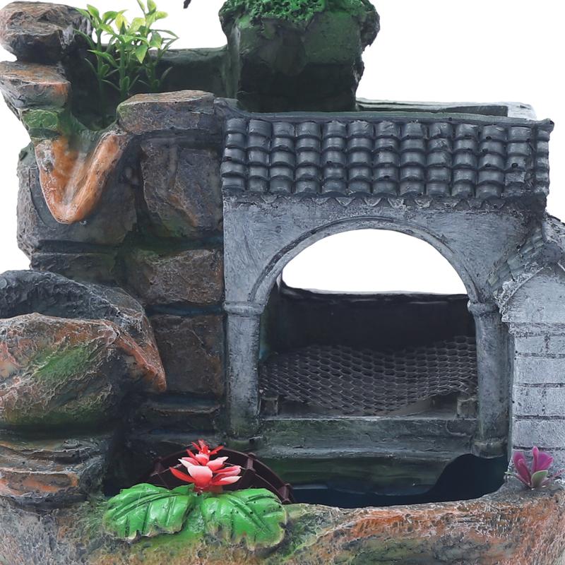 CNCEST Desktop Mini Waterfall Fountain Meditation Ornament Stress Relief W/ Light LED Decoration Landscape Relaxation Indoor Waterfall for home CNCEST Desktop Mini Waterfall Fountain Meditation Ornament Stress Relief W/ Light LED Decoration Landscape Relaxation Indoor Waterfall for home