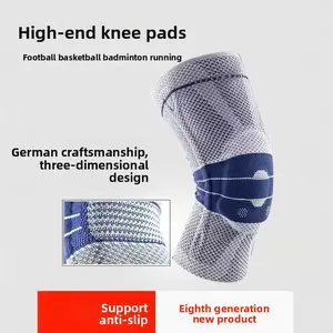 Anti Slip Spring Silicone Sports Knee Brace 3D Woven Meniscus Support for Basketball Running Volleyball Joint Protection