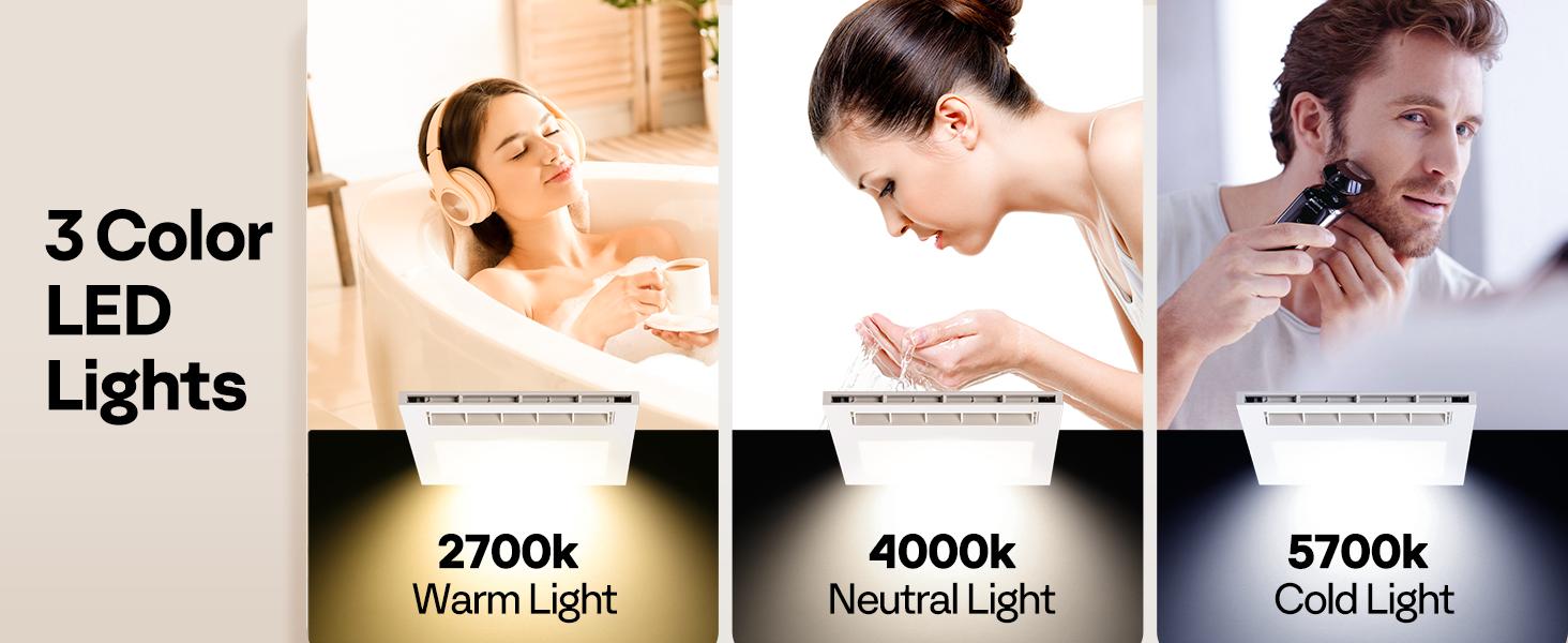 VIVOHOME Bathroom Exhaust Fan with PTC Heater, Humidity Sensor & LED Light, Ceiling Mount Ventilation Fan, 160 CFM DC Motor, 3 Color Temperatures, Remote Control, Oscillating Louver VIVOHOME Bathroom Exhaust Fan with PTC Heater, Humidity Sensor & LED Light, Ceiling Mount Ventilation Fan, 160 CFM DC Motor, 3 Color Temperatures, Remote Control, Oscillating Louver