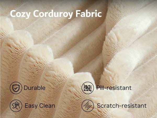 【2 Packages Shipping】Ovios 49" W Boneless Chaise Lounge and 59" W Oversized Round Sofa Bed - Sectional Sofa Set with Flexible Configuration, Plush Corduroy Fabric,No Assembly Required, 5 Pillows included