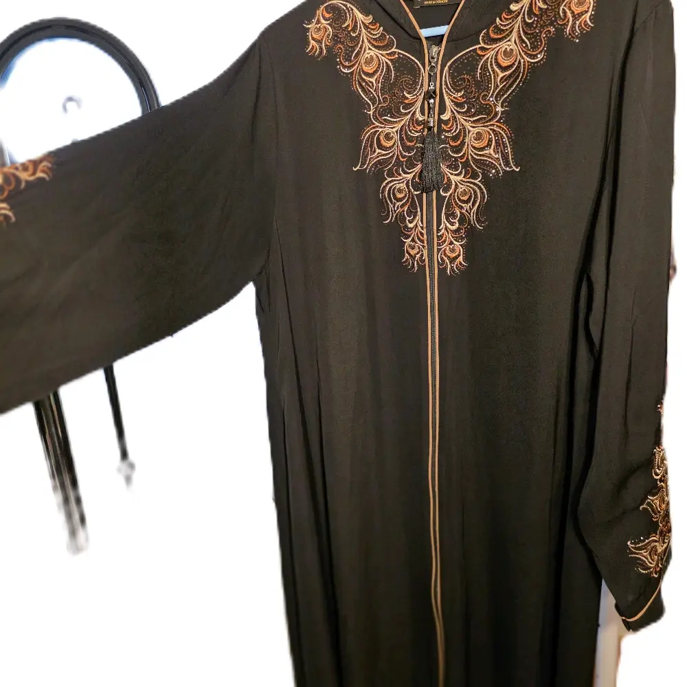 beautiful hoodie with embroidered abaya