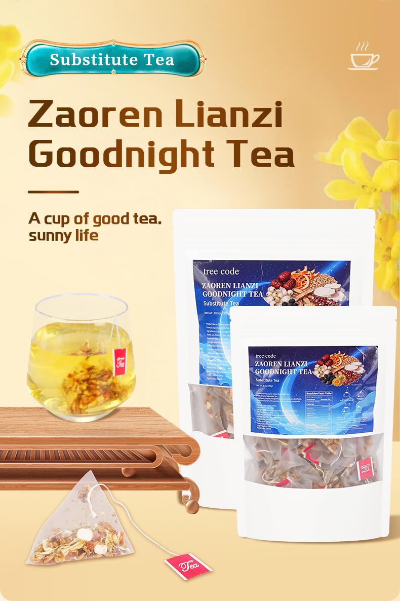 Treecode Ziziphus Sleep Tea (Sour Jujube Seed) | Melatonin-Free Deep Sleep Aid | Caffeine-Free Calming Herbal Blend (30/60 Count)