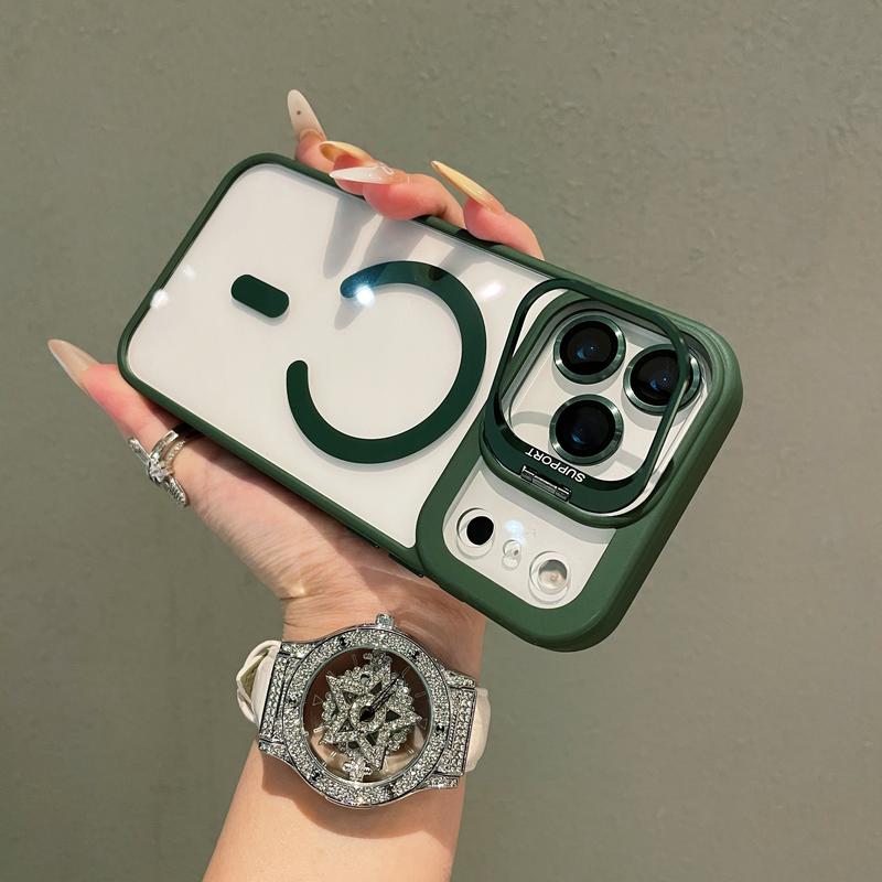 PICRYU Magnetic Case for Apple iPhone 17 16 15 14 13 12 Max Plus Pro with MagSafe Camera Ring Holder,Military-Grade Protection,Anti-Fall,Non-Yellowing, Wireless Casing Protector Mobile Phone Cover,Black