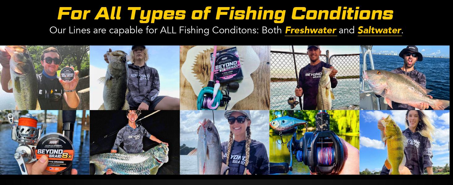 Braided Fishing Line - 300 Yards, Pro Grade Performance for Saltwater & Freshwater- Beyond Braid