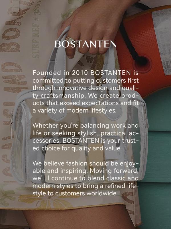 BOSTANTEN Clear Bag for Stadium Approved Top Handle Crossbody Purses Barrel Handbag for Events, Concerts, Travel, Daily Use