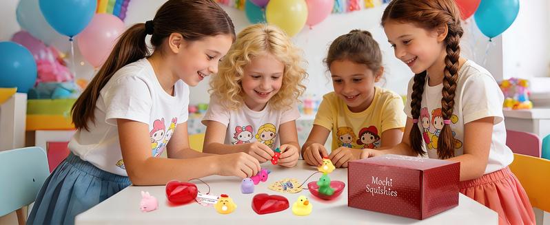 30 Pack Kawaii Mochi Squishy Party Favors – Valentine’s Day Mochi Squishy Gift Set with Cards, Heart Case Squishies for Kids Valentine Day Gift Exchange, Classroom Prizes & Party Favors