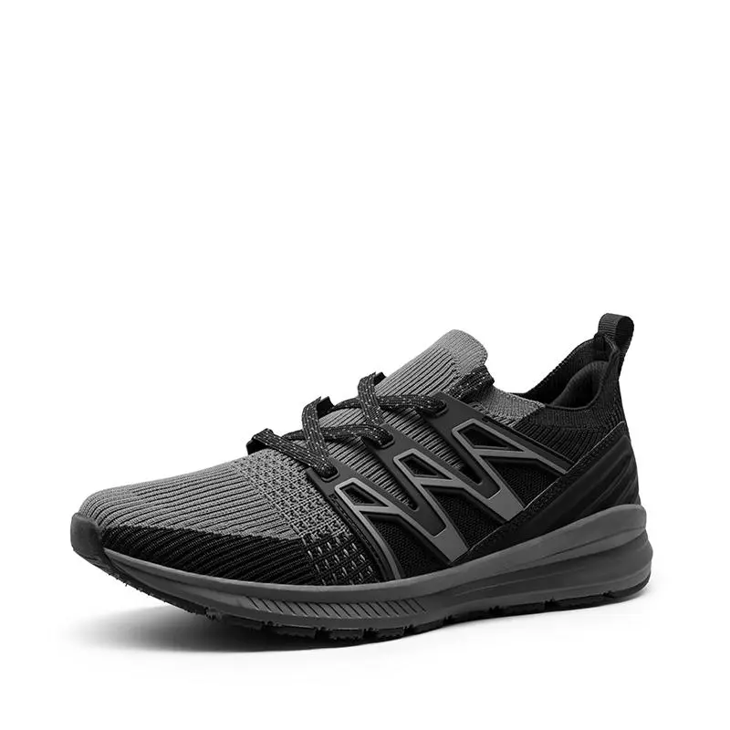 NORTIV 8 Men's Flyknit Slip-On Adjustable Lace-Up Casual Trainers - Lightweight, Breathable, Elastic, Flexible EVA Shock-Absorbing Midsole, TPU Patches, Enhanced Ventilation, Extra Durability Layer, Impact-Minimizing All-Day Casual Shoes, Extra Layer Of D