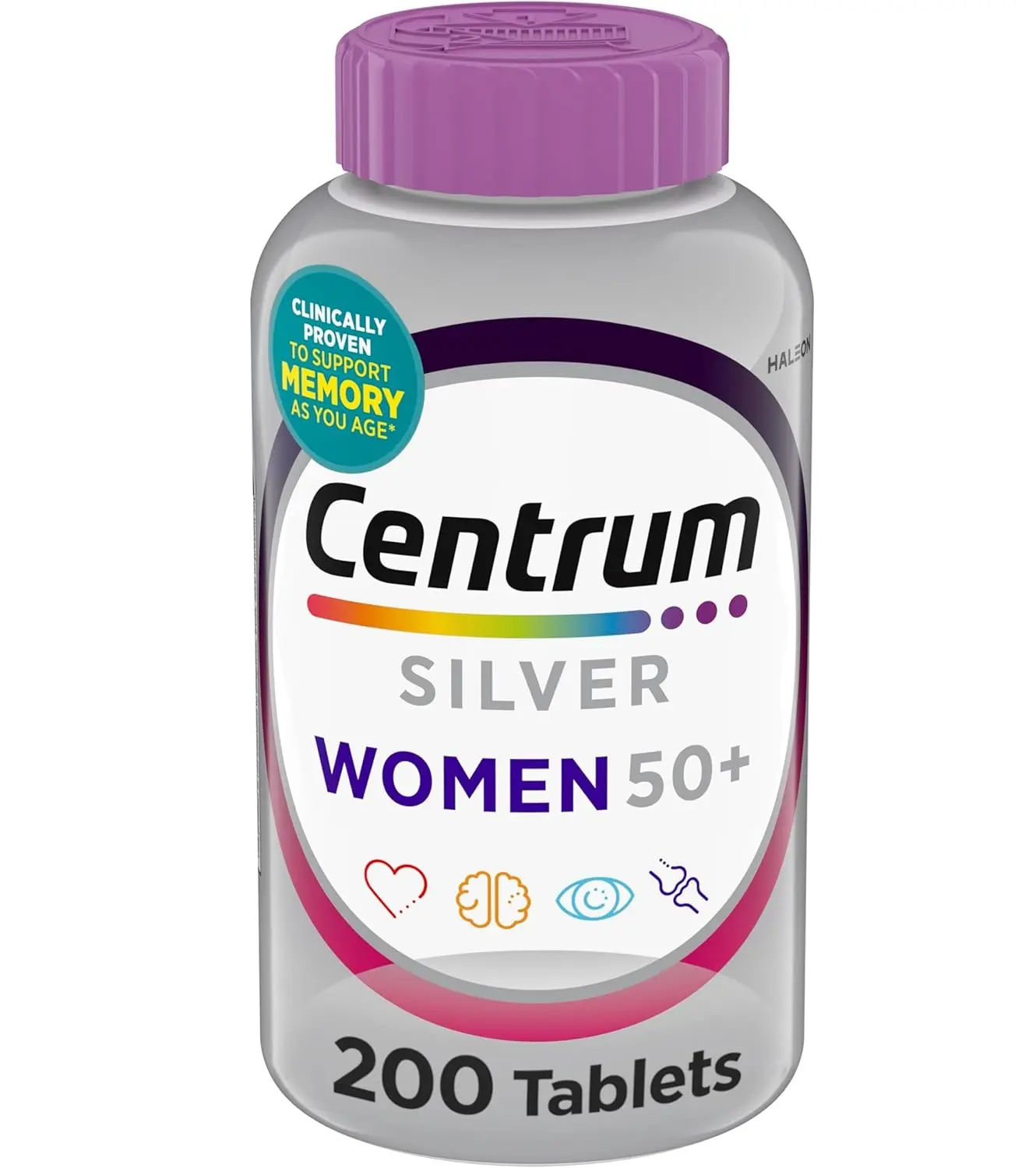 Centrum Silver Women's Multivitamin for Women 50 Plus, Multivitamin/Multimineral Supplement with Vitamin D3, B Vitamins, Non-GMO Ingredients, Supports Memory and Cognition in Older Adults - 200 Ct