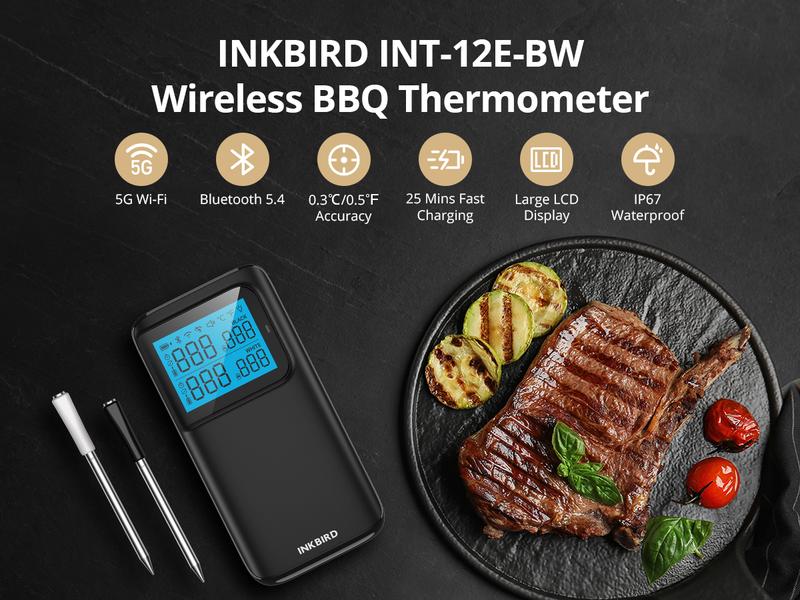 INKBIRD Smart Bluetooth Wireless Meat Thermometer with App for Real-Time Monitoring & Control Ideal for Barbecues Ovens Grills and Smokers-TikTokShopHolidayHaul