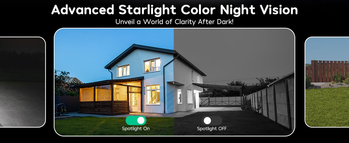 Winees Smart Cameras Security for Home/ Pets , Wired 2K Wi-Fi Camera for Indoor/Outdoor, AI Alarm Detection, Color Night Vision, 2-Way Audio, 2.4G, Outside