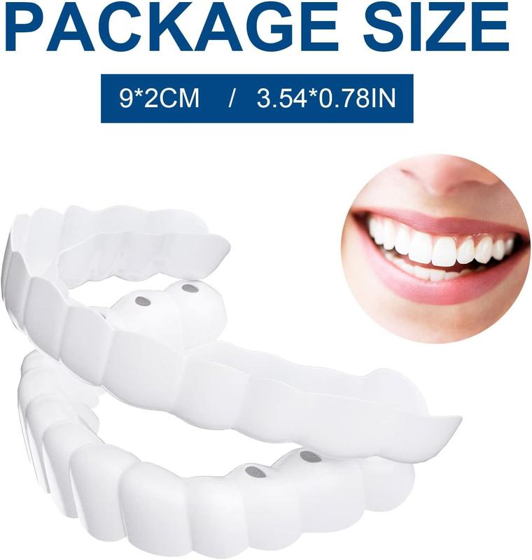 Instant Smile Cosmetic Veneers - 3/6PCS Non-Medical Snap-On Teeth, Perfect for a Flawless Photo Look, Reusable & Adjustable Fit
