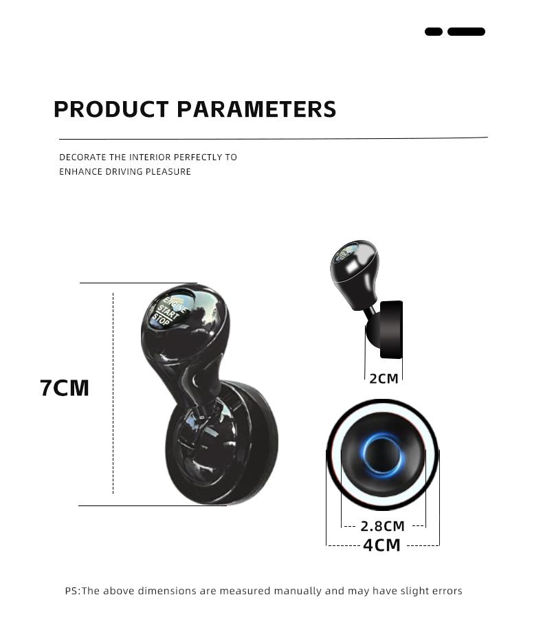 Car Push Start Button Cover, Start Engine Button Cover, Metal Push To Start Accessories, One Click Start Lever, Car Interior Accessories