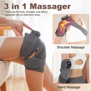 Wireless heated knee massager with multiple modes; electric heated elbow and shoulder support; adjustable massage temperature; portable relaxation and warming massager; a heartwarming gift for your husband or elders.   Cordless Modes