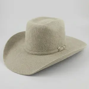 Cuernos Chuecos 10X Brick Crown Grizzly Silverbelly Felt Cowboy Hat