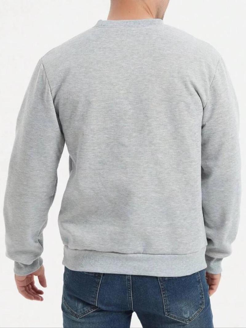 Men's autumn and winter warm thick round neck sweatshirt, soft fabric, resist the cold autumn and winter, autumn and winter cost-effective plus fleece sweatshirt, suitable for daily wear