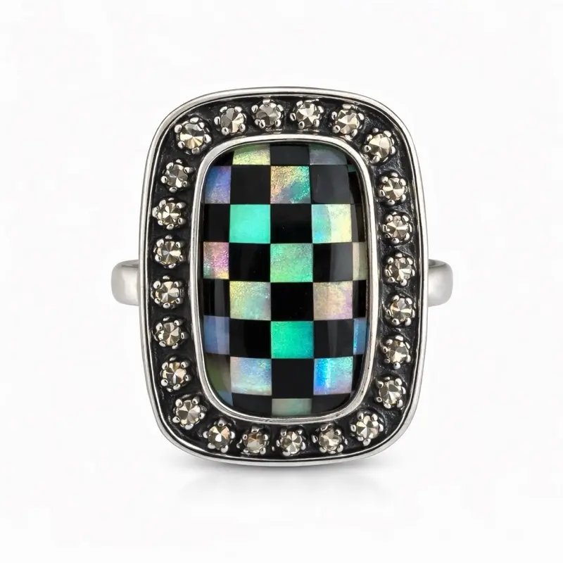 Aurora Opal Checkerboard