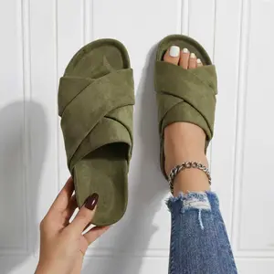 Men's Fashion Brown Open-Toe Slip-On Sandals - Lightweight & Comfortable Rubber Sole, Casual Walking Shoes for Daily Wear, Beach & Outdoor Activities