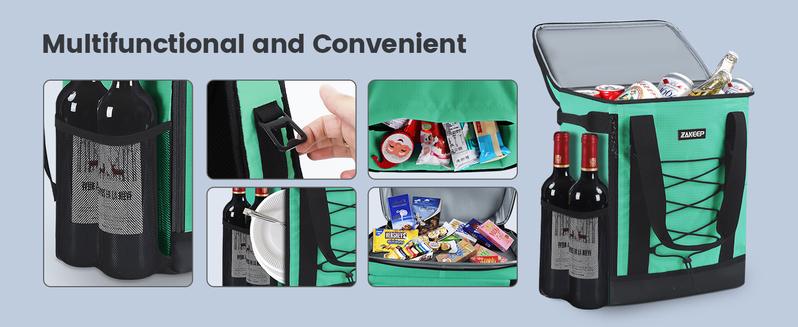 Cooler Backpack, 36 Cans Multifunctional Leakproof Cooler Backpack with Padded Top Handle, Mesh Pocket for Camping BBQ Lunch Picnic Hiking Fishing,Waterproof Ice Box Thermal Bag Insulated Travel