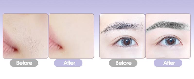 VG VOGCREST 2in1 Rechargeable Eyebrow Trimmer & Facial Hair Remover with LED Light - Painless Precision Shaver for Face, Lips, and Body - Comfort