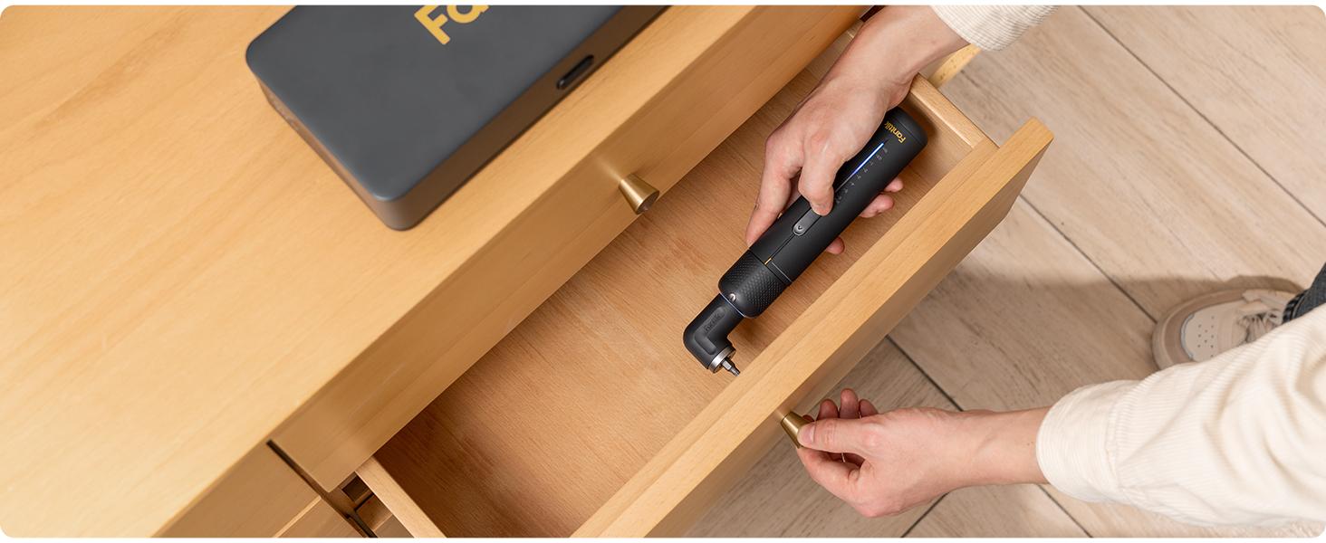 Destornillador Eléctrico Fanttik S2 Pro, Juego de Destornillador Inalámbrico, 7 Ajustes de Torque, 0.5 a 6 N·m, 20 Puntas Magnéticas, Cabezal Hexagonal de 1/4", con Adaptador de Ángulo de 90°, para Muebles y Reparaciones del Hogar