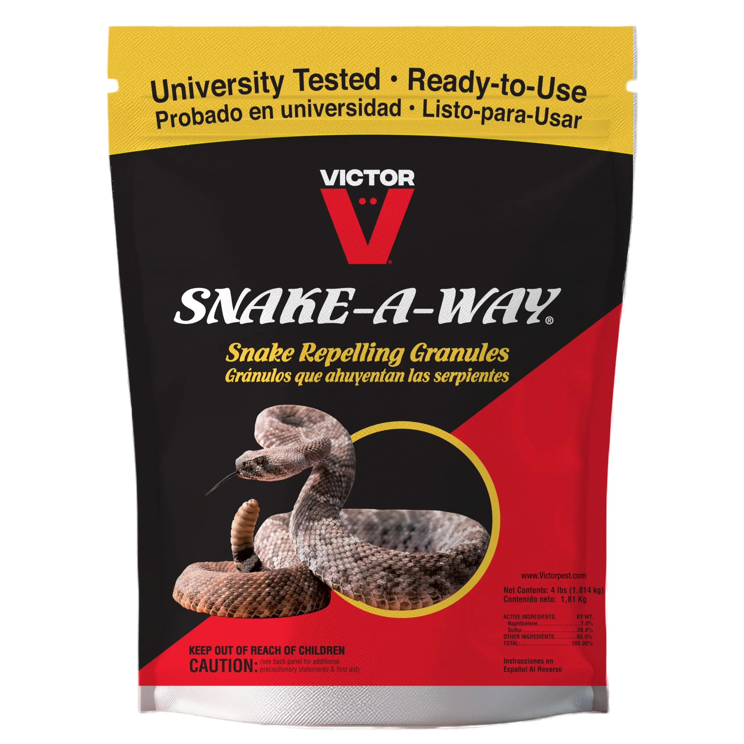 4 lb Outdoor Snake Repellent Granules for Yards & Gardens, Long-Lasting Formula Protects Up to 1/2 Acre, Helps Deter Venomous and Non-Venomous Snakes
