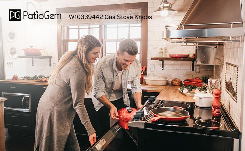 4 Packs Upgraded W10339442 Gas Stove Knobs, Cooktop Surface Burner Control Knobs Replacements, Compatible with Whirlpool Gas Range/Stove/Oven, Replaces WPW10339442 PS11753188 ect