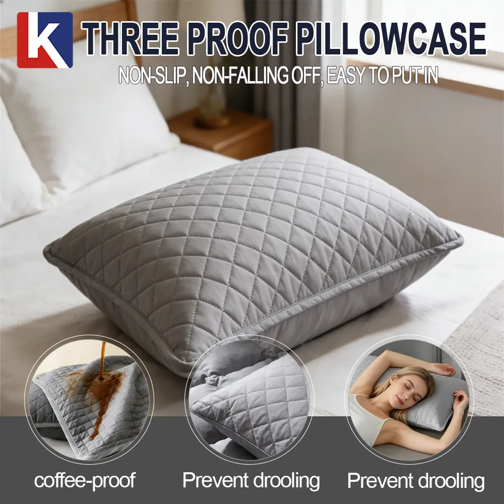 KangN PU Gingham Pillow Protector Cover - Soft, Breathable, Durable, Fade-Resistant, Stain-Resistant, Waterproof, Dust Mite Shield, Blocks Hair Oils & Sweat, Prevents Yellowing, Extends Freshness, Machine Washable