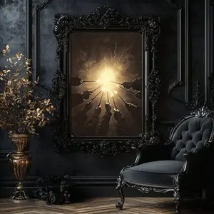 Unframed, Room Decor, Against the Dark Wall Art Print Vintage Sepia Art Print of Wizards And Witches United in Magic Witchcraft Fan Artwork Wizard School Print