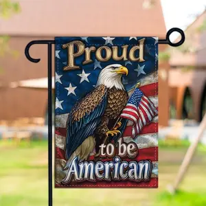 Double-sided garden decorative banner featuring the American eagle holding a flag, perfect for patriotic decoration and festive display on patios and porches