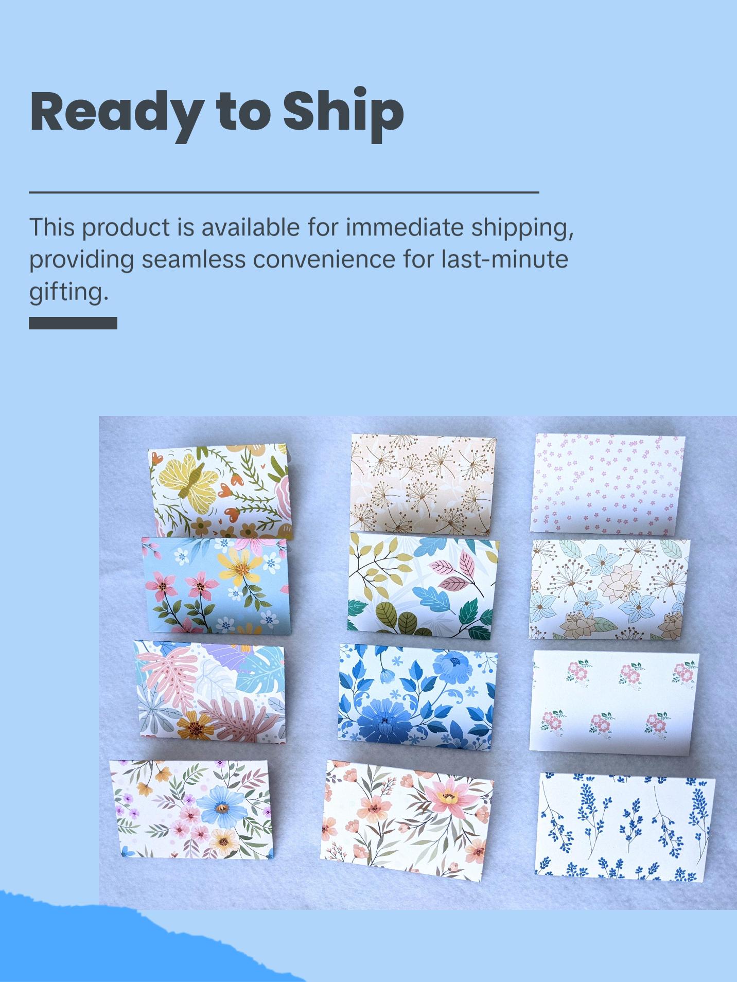 Assorted Floral Mini Envelopes-Mini Cards-Note Cards