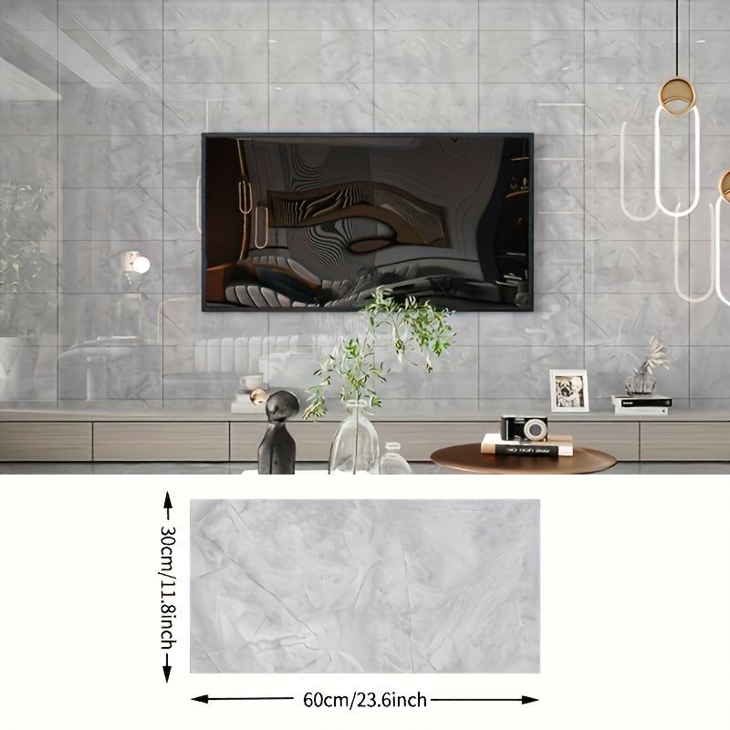 BRODARK 20/40PCS White Marble Tile Wall Stickers Large Easy Peel & Stick Waterproof Self-Adhesive Panels for Kitchen Living Room Bathroom Corridor Home and Dormitory 23.62*11.8in Decorative Ornaments Tiles Sticker