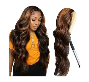 1B/30 Highlight  Wig Body Wave Human Hair 13*6 Lace Front Wig Pre-Plucked 220% Density 22inch Glueless Hd Wigs Glueless Frontal Wig