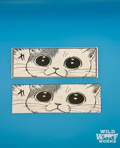 Kawaii Wide-Eyed Cat Bookmark (Manga Style)