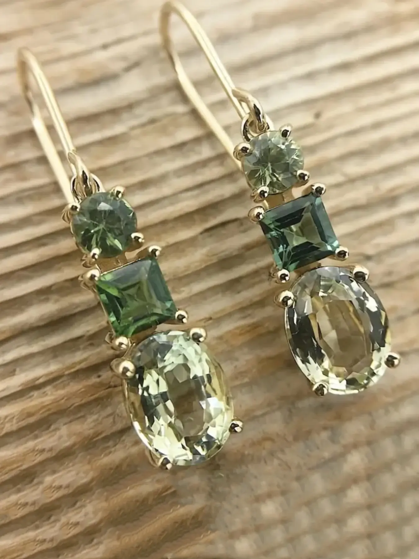 Vintage Green Synthetic Zirconia Copper Inlaid Zircon Retro Geometric Pendant Dangle Earrings, Dangling Earrings for Women Party Jewelry Accessories