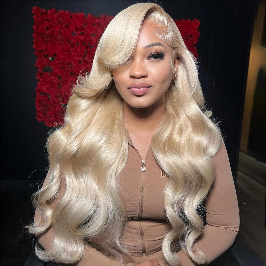 [Super Deal] Hot Star 40Inch 613 Blonde Body Wave 13x6 HD Transparent Lace Frontal Human Hair Wigs 180% Density Brazilian Hiar Straight 13x4 Lace Front Human Hair Wigs