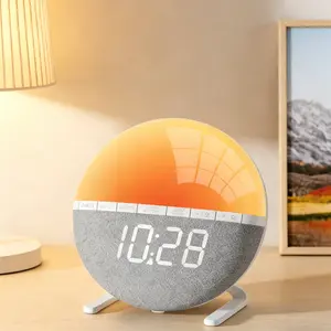 6-inch sunrise simulation alarm clock with 7 colorful light options and 7 ringtones, comfortable wake-up experience, modern home accent for bedroom and living area deep sleeper sunset aesthetic dream egg alarmclock