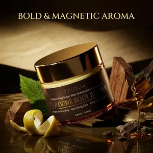 RoseBlem Body Butter Cologne ,Luxurious Whipped Body Butter,Fresh Woody Fragrance with Bergamot, Amberwood & Musk – Daily Moisturizing Cream – 4.06oz