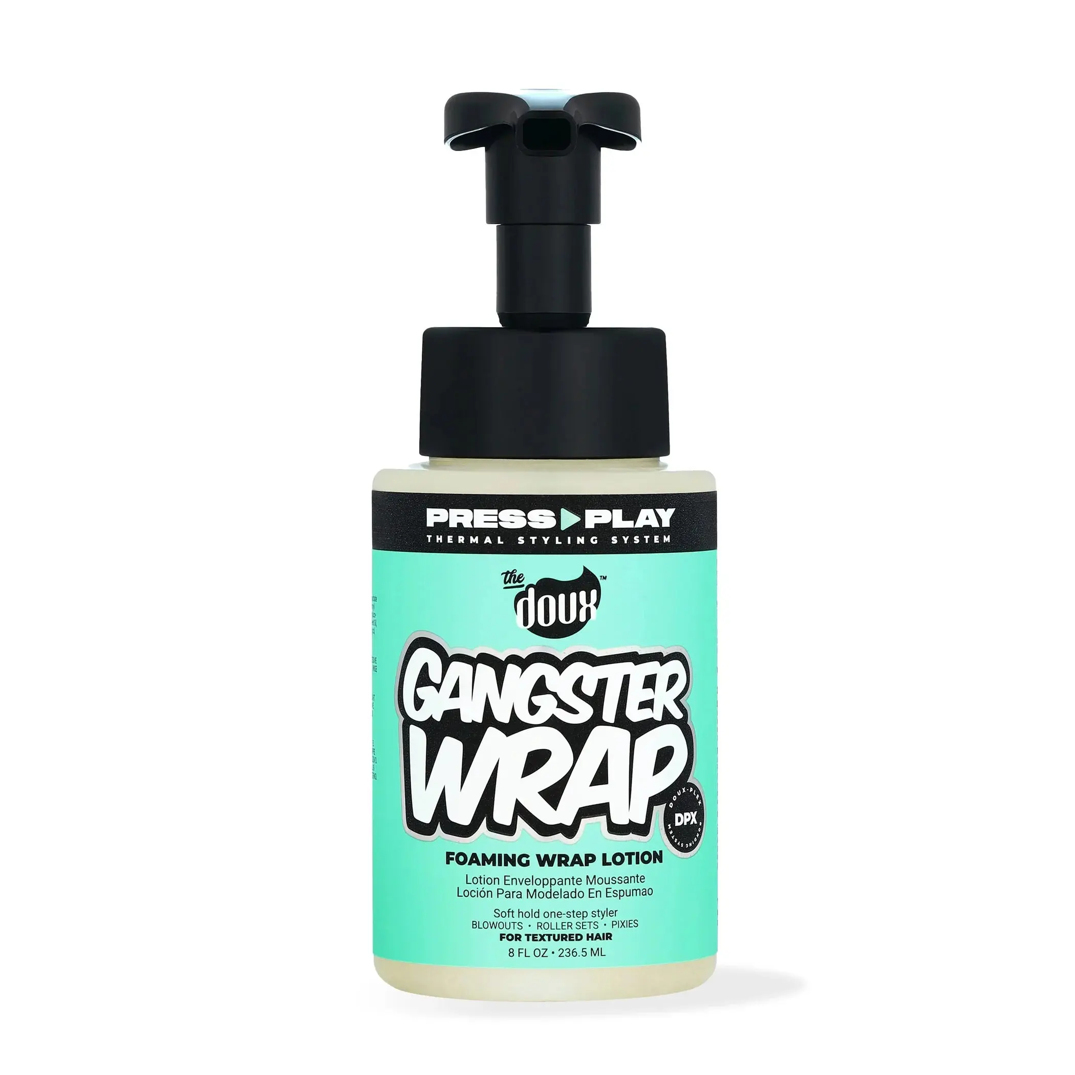 The Doux Gangster Wrap Foam Wrap Lotion - Nourishing Haircare Styler with Aloe & Jojoba Oil, Heat Protection, Humidity Guard, Mousse, 8 oz, Nourishes With Aloe & Jojoba Oil, One-Step Styler
