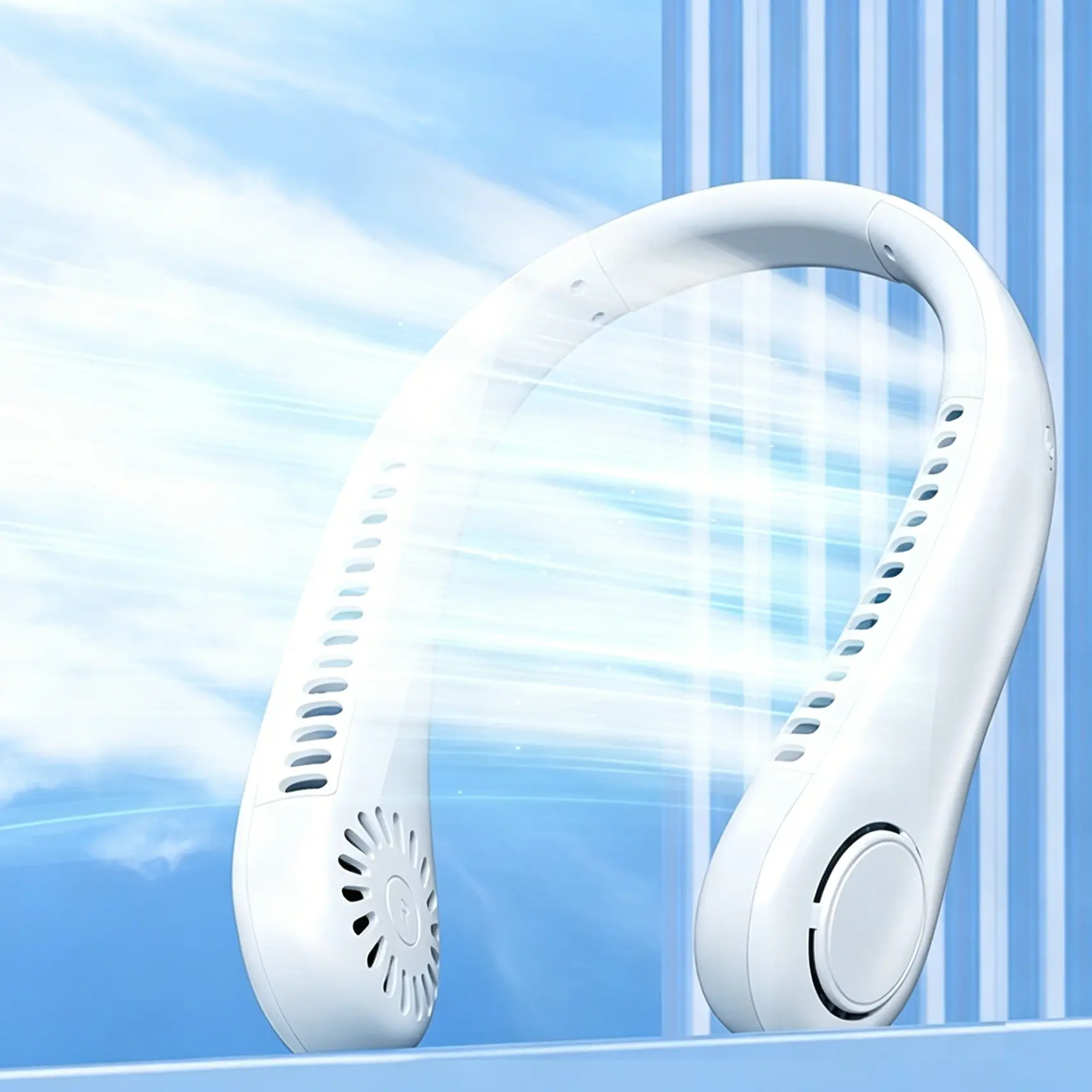 Bladeless Neck Cooling Fan, Multifunctional USB Rechargeable Turbo Quiet Wearable Mini Fan for Outdoor & Daily Use, Multifunctional Cooling Fan