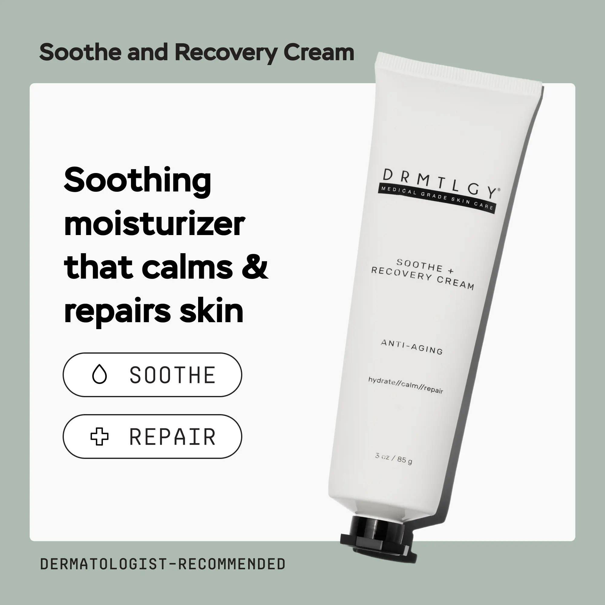 DRMTLGY Soothe and Recovery Cream 3 oz with Cactus Extract