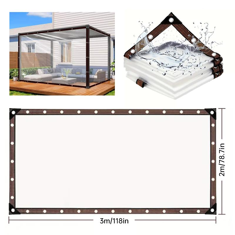 Ultimate Outdoor Shield,6.5 x 9.5 FT Clear Waterproof Tarp – Heavy Duty, UV-Resistant, Tear-Resistant Outdoor Cover for Garden, Greenhouse, Firewood, Patio Furniture, and More outdoorfun