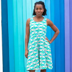 Adult "Some Lair Over the Rainbow" Dragons Sleeveless Dress with Pockets