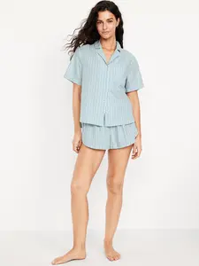 Old Navy Women's Poplin Pajama Short Set